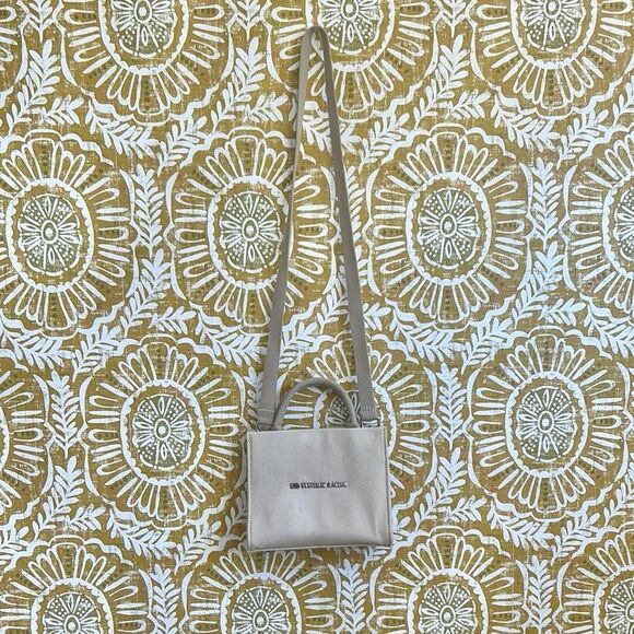 Brandon Blackwood ESR End Systemic Racism Canvas Beige Crossbody Mini Tote Bag - Picture 4 of 14